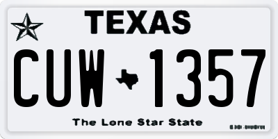 TX license plate CUW1357