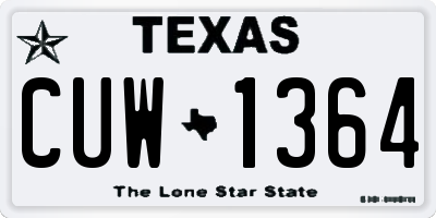 TX license plate CUW1364