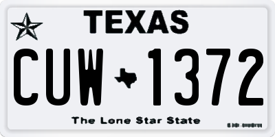 TX license plate CUW1372