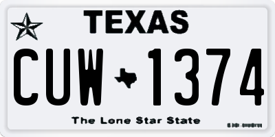 TX license plate CUW1374