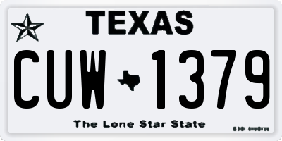 TX license plate CUW1379