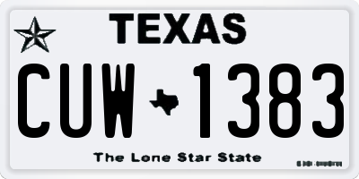 TX license plate CUW1383