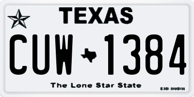 TX license plate CUW1384