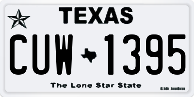 TX license plate CUW1395