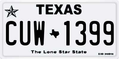TX license plate CUW1399