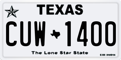 TX license plate CUW1400