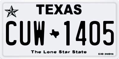 TX license plate CUW1405