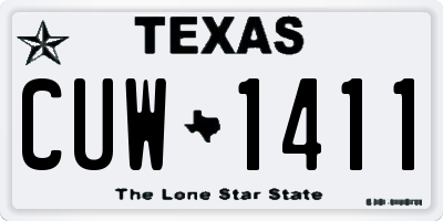 TX license plate CUW1411