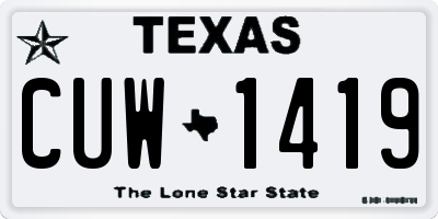 TX license plate CUW1419