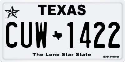 TX license plate CUW1422
