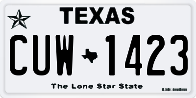 TX license plate CUW1423