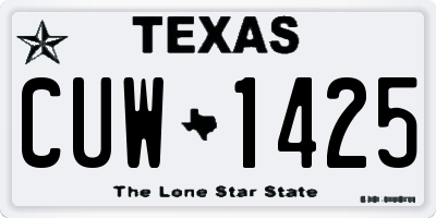 TX license plate CUW1425