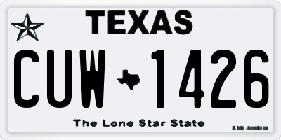 TX license plate CUW1426