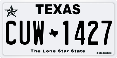 TX license plate CUW1427