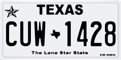 TX license plate CUW1428