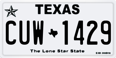 TX license plate CUW1429