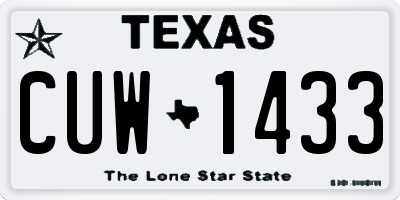 TX license plate CUW1433