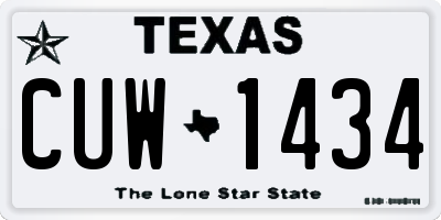 TX license plate CUW1434
