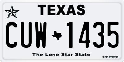TX license plate CUW1435