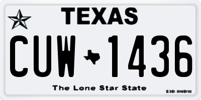 TX license plate CUW1436