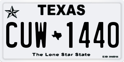 TX license plate CUW1440