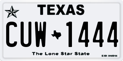 TX license plate CUW1444