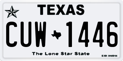 TX license plate CUW1446