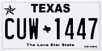 TX license plate CUW1447