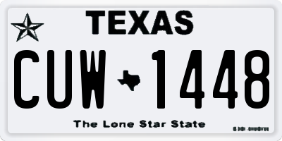 TX license plate CUW1448