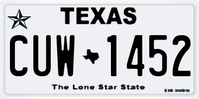 TX license plate CUW1452