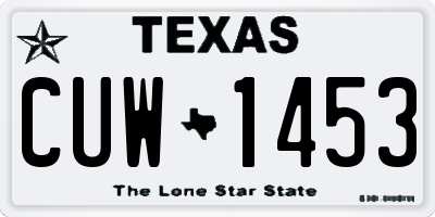 TX license plate CUW1453