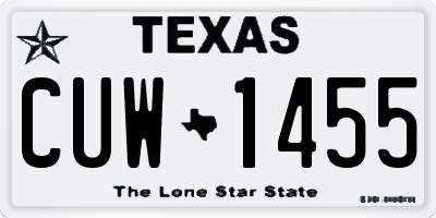 TX license plate CUW1455