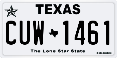 TX license plate CUW1461