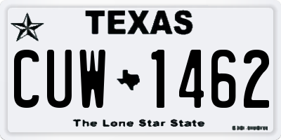 TX license plate CUW1462