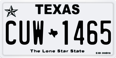TX license plate CUW1465
