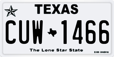 TX license plate CUW1466