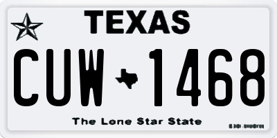 TX license plate CUW1468