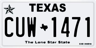 TX license plate CUW1471
