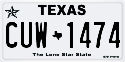 TX license plate CUW1474