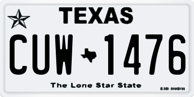 TX license plate CUW1476