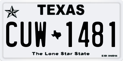 TX license plate CUW1481