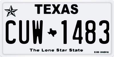 TX license plate CUW1483