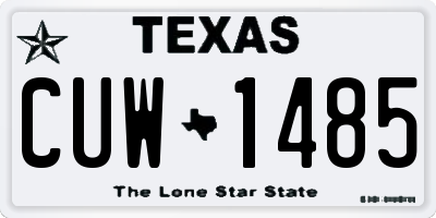TX license plate CUW1485
