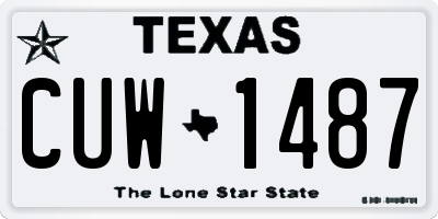 TX license plate CUW1487
