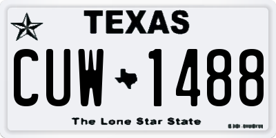 TX license plate CUW1488
