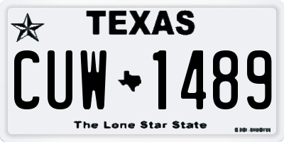 TX license plate CUW1489