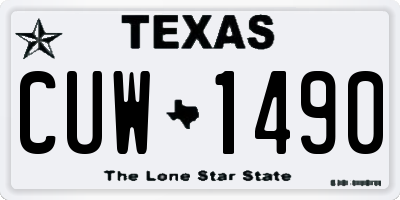TX license plate CUW1490