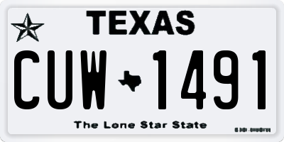 TX license plate CUW1491