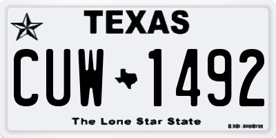 TX license plate CUW1492