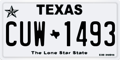 TX license plate CUW1493